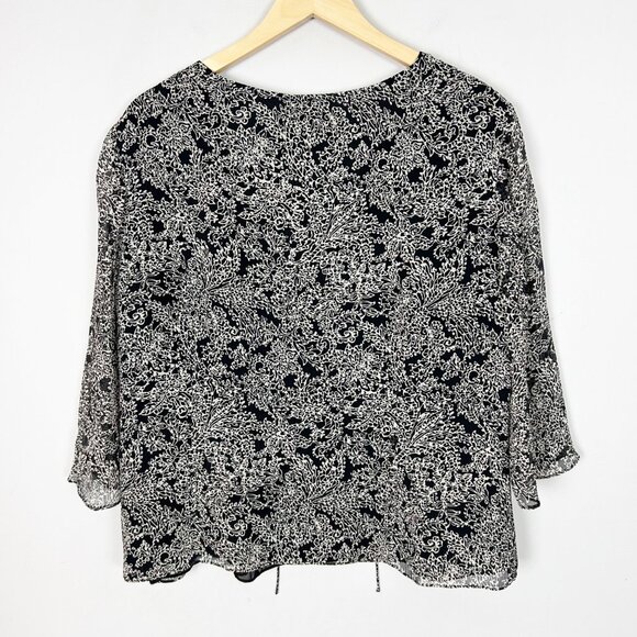 Vintage Cynthia Howie Silk Floral Top Boho Wide Sleeve Size 14W Women's - Picture 3 of 4